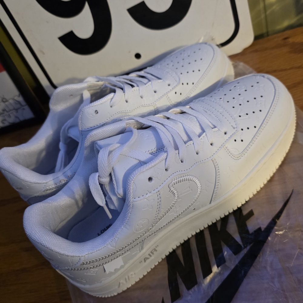Louis Vuitton x Nike White Air Force 1 Sneakers